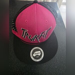 Trukfit Snapback Hat Pink Black Polka Dot Y2k 00s Baseball Cap Wayne Carter